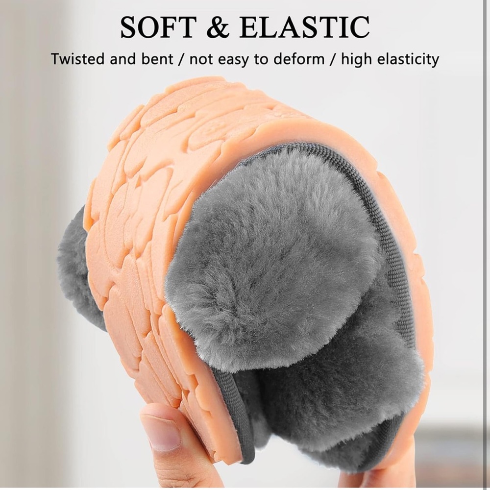 Womens House Fuzzy Slippers, Cross Band Slippers, Soft Plush Cute Slippers - Picture 4 of 6